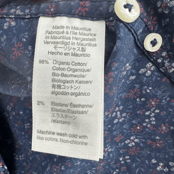 J. Crew Mens Secret Wash Organic Cotton Button Down Shirt Floral Slim Bohemian - Picture 6 of 8